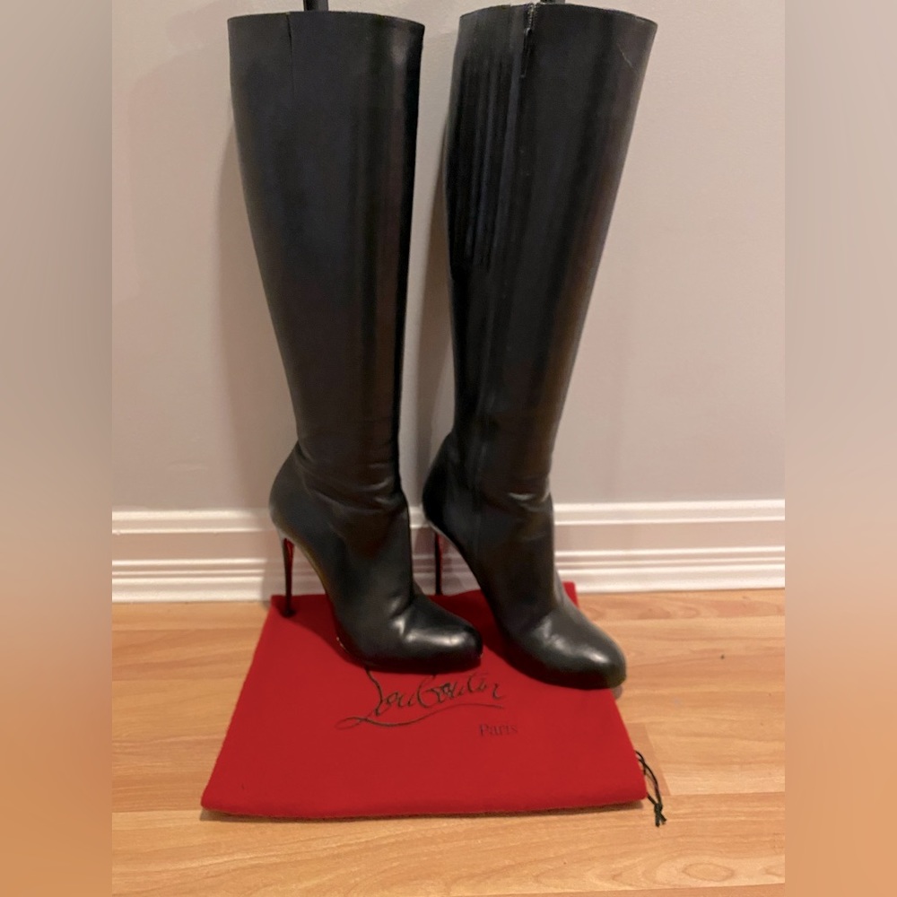 Christian Louboutin leather under knee boots